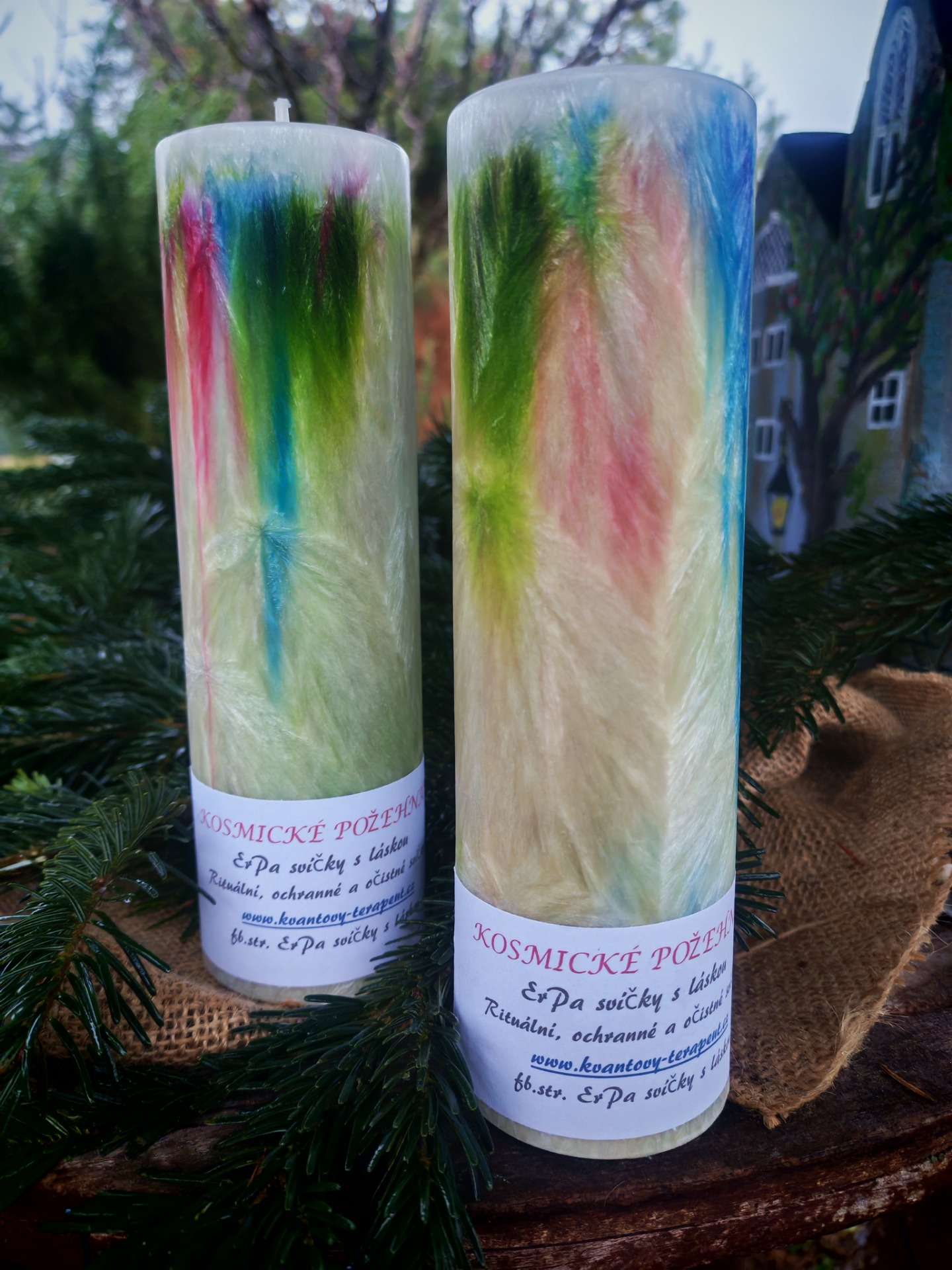 Rituální svíčka Kosmické požehnání pro harmonii a vyšší energii