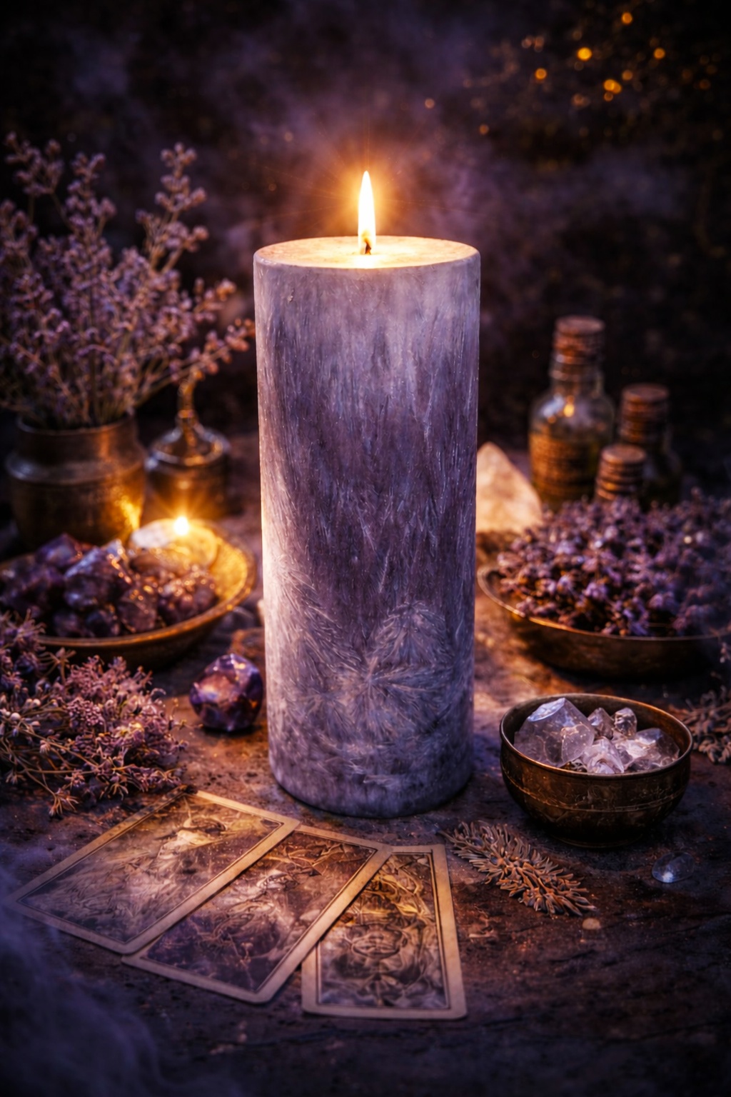 Úplňková rituální svíce pro meditaci a posílení vnitřní energie