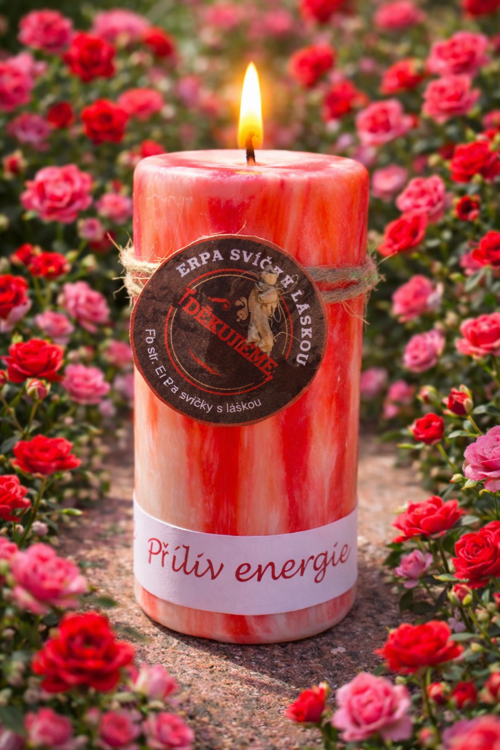 Ručně vyráběná rituální svíčka Příliv energie pro vitalitu a motivaci