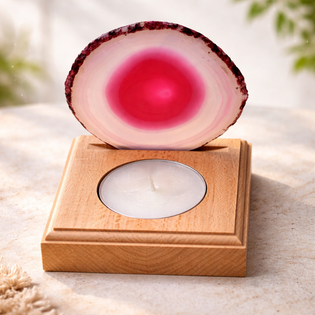 Svícen Achátový plát 8cm